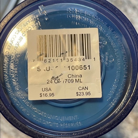 Starbucks Blue Tumbler with Yellow Lid - Picture 5 of 6